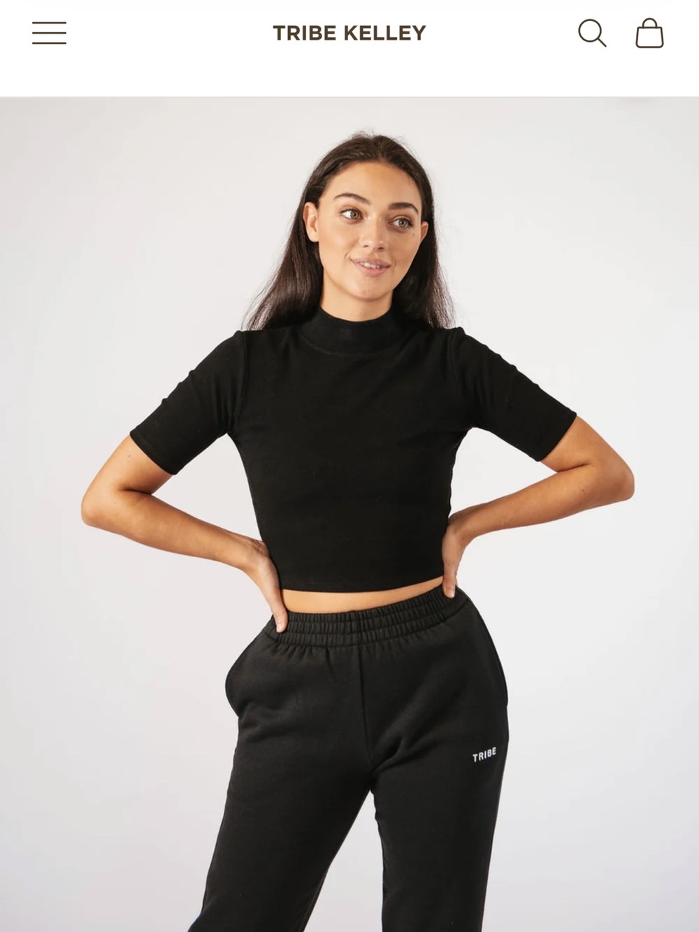 TRIBE KELLEY mock neck ribbed top